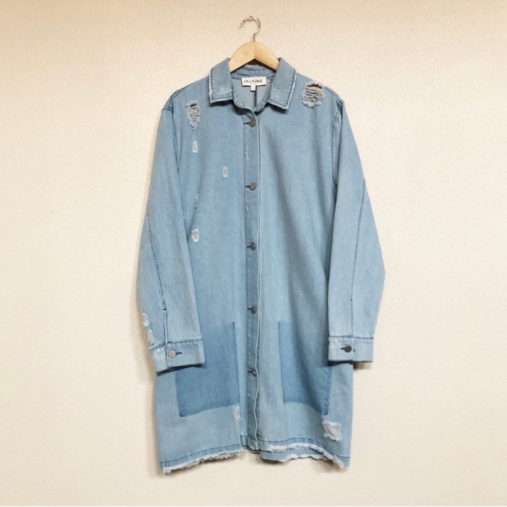 Roolee NWT Oversized Distressed Denim Jacket